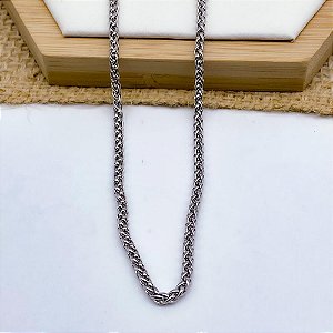 CORRENTE AÇO INOX TRIGO 3.0MM 60 CM - PRATEADO