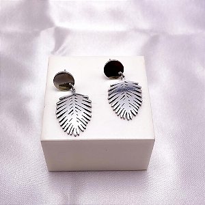 BRINCO AÇO INOXIDÁVEL FOLHA - PRATEADO