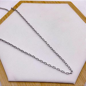 CORRENTE AÇO INOXIDÁVEL 60CM TIJOLINHO 1MM - PRATEADA