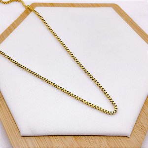 CORRENTE AÇO INOXIDÁVEL 45CM VENEZIANA 2MM - DOURADA
