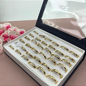 CAIXA DE ALIANÇA EM  AÇO INOXIDÁVEL LISA 2MM -  DOURADA