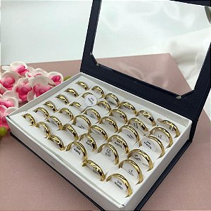 CAIXA DE ALIANÇA EM  AÇO INOXIDÁVEL LISA 3MM -  DOURADA