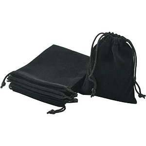 KIT 10 SAQUINHOS DE VELUDO 7X9 CM  P - PRETO