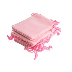KIT 10 SAQUINHOS DE VELUDO 7X9 CM  P - ROSA