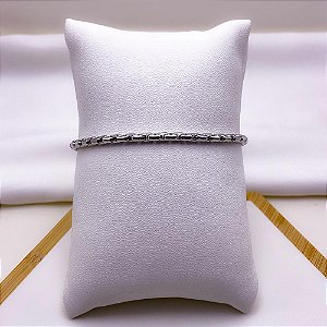 PULSEIRA AÇO INOX  3.0MM  22CM - PRATEADA