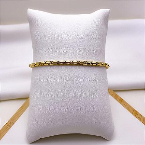 PULSEIRA AÇO INOX  3.0MM  22CM - DOURADA