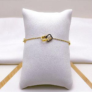 PULSEIRA  AÇO INOXIDÁVEL INSPIRE-SE PINGENTE ENTRELAÇADO - DOURADA