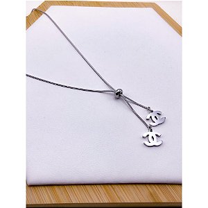 COLAR AÇO INOXIDÁVEL 45 CM GRAVATINHA INSPIRE-SE - PRATEADO