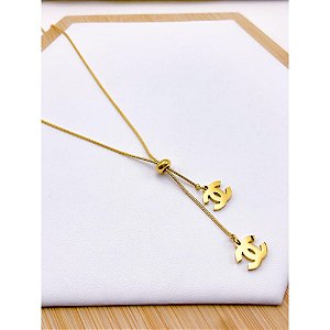COLAR AÇO INOXIDÁVEL 45 CM GRAVATINHA INSPIRE-SE - DOURADO