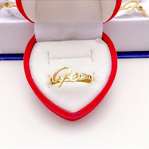 ANEL DE AÇO INOXIDÁVEL FÉ - DOURADO