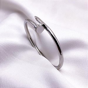 BRACELETE AÇO INOXIDÁVEL PREGO CORAÇÃO - PRATEADO