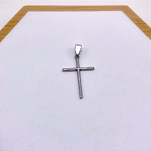PINGENTE AÇO INOXIDÁVEL CRUZ - PRATEADO
