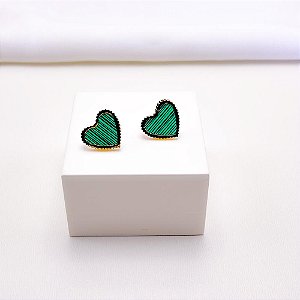 BRINCO AÇO INOXIDÁVEL CORAÇÃO DOURADO - VERDE