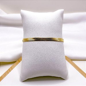 PULSEIRA AÇO INOXIDÁVEL MALHA FITA 08MM - DOURADA