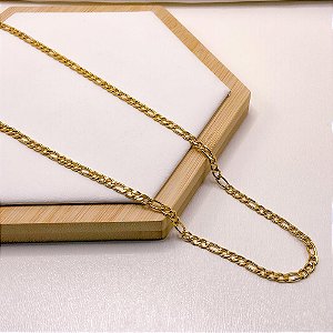 CORRENTE AÇO INOX FIGARO 1.0MM  60CM - DOURADA