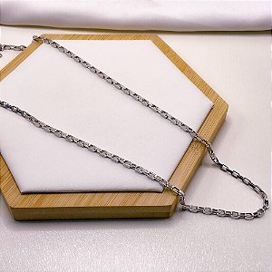 CORRENTE AÇO INOXIDAVEL TIJOLINHO 3.0MM  60CM - PRATEADA