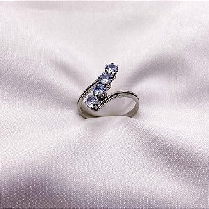 ANEL  ACO INOXIDAVEL 4 PEDRAS CRISTAL - PRATEADO (UNIDADE)