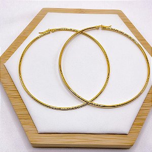 BRINCO AÇO INOXIDÁVEL ARGOLA 90MM - DOURADA