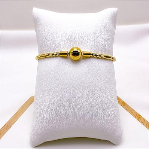 PULSEIRA AÇO INOXIDÁVEL SEMI RÍGIDA FECHO GLOBO - DOURADA