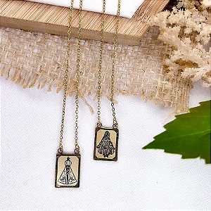 ESCAPULÁRIO DE AÇO INOXIDAVEL 50 CM NOSSA SENHORA - DOURADO
