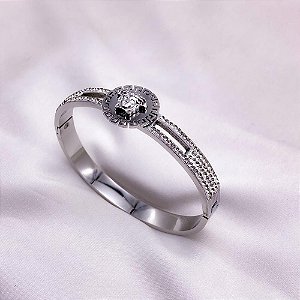 BRACELETE AÇO INOXIDÁVEL INSPIRE-SE CRAVEJADO - PRATEADO