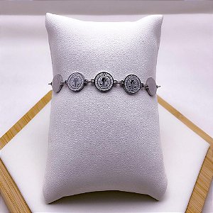 PULSEIRA AÇO INOXIDÁVEL SÃO BENTO - PRATEADA