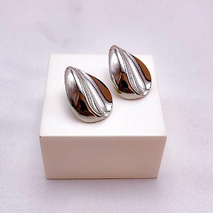 BRINCO AÇO INOXIDÁVEL ESTILO GOTA  - PRATEADO
