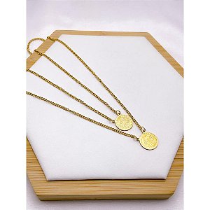 ESCAPULÁRIO AÇO INOX 50CM SÃO BENTO - DOURADO