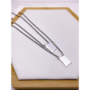 ESCAPULÁRIO AÇO INOX 50CM NOSSA SENHORA - PRATEADO