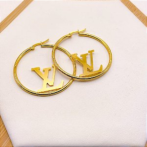 BRINCO AÇO INOXIDÁVEL ARGOLA 4CM INSPIRE-SE - DOURADA