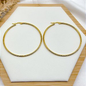 ARGOLA AÇO INOXIDAVEL 6CM  - DOURADA