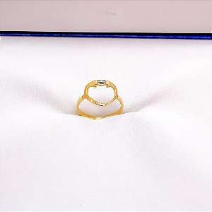 ANEL  AÇO INOXIDÁVEL CORAÇÃO - DOURADO