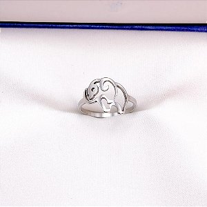 ANEL  AÇO INOXIDÁVEL ELEFANTE - PRATEADO