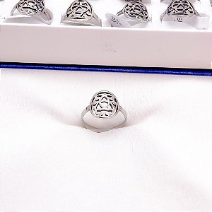 ANEL  AÇO INOXIDÁVEL ARABESCOS - PRATEADO