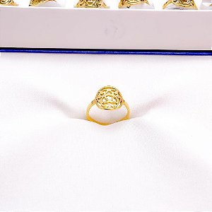 ANEL  AÇO INOXIDÁVEL ARABESCOS - DOURADO