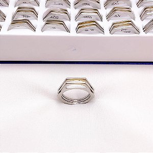 ANEL  AÇO INOXIDÁVEL 3 FIOS - PRATEADO