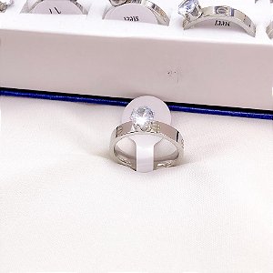 ANEL  AÇO INOXIDÁVEL SOLITARIO INSPIRE-SE - PRATEADO