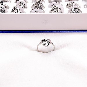 ANEL  AÇO INOXIDÁVEL CORAÇÃO - PRATEADO