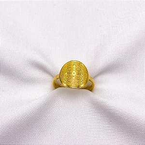 ANEL  AÇO INOXIDÁVEL SÃO BENTO - DOURADO