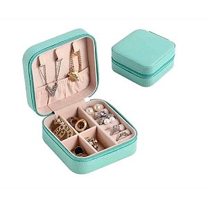 PORTA JÓIAS DE BOLSA QUADRADO - VERDE TIFFANY
