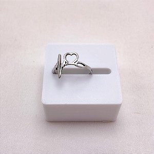 ANEL  AÇO INOXIDÁVEL CORAÇÃO BATIMENTOS - PRATEADO