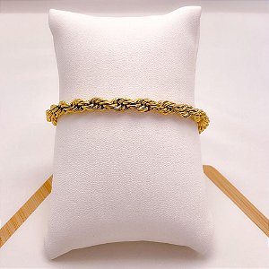 PULSEIRA AÇO INOXIDÁVEL 22CM CORDÃO BAIANO 1.2MM  - DOURADA