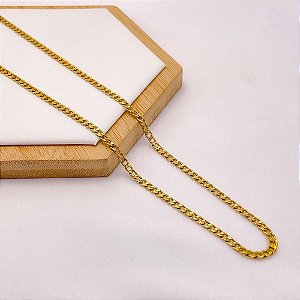 CORRENTE AÇO INOX 316L GRUMET 1.0MM  60 CM - DOURADA