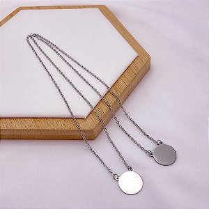 ESCAPULARIO AÇO INOXIDÁVEL 50CM  PLACA PARA GRAVAÇÃO - PRATEADO