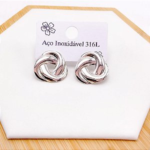 BRINCO  AÇO INOXIDÁVEL GEOMÉTRICO - PRATEADO
