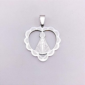 PINGENTE AÇO INOXIDÁVEL  NOSSA SENHORA - PRATEADO
