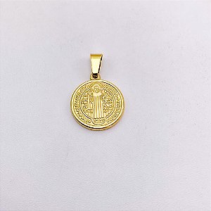 PINGENTE AÇO INOXIDÁVEL  SÃO BENTO - DOURADO