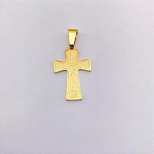 PINGENTE AÇO INOXIDÁVEL CRUZ - DOURADO
