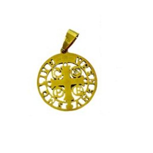 PINGENTE AÇO INOXIDÁVEL SÃO BENTO - DOURADO