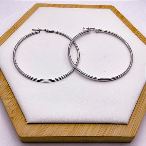 ARGOLA AÇO INOXIDAVEL 6CM  - PRATEADA